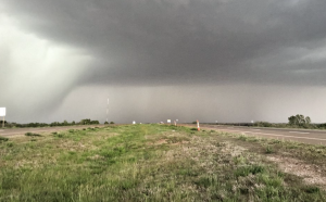 A look at Sunday storm looking north near the I-70 and I-135 Junction-photo KHP