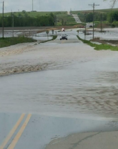 Flooded roads west of Topeka photo KDOT
