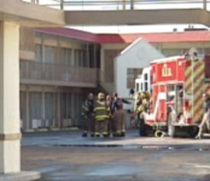 Fire on Wednesday at a Hutchinson Motel-photo courtesy KWCH