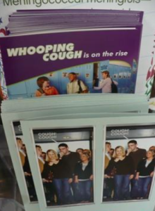 Pamphlets about pertussis, or whooping cough, on display in 2012 inside Johnson County's vaccine clinic in Olathe.