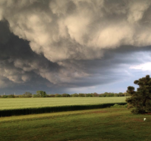 Storm clouds over Ellis County on Sunday evening