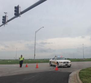 Police near the scene of Monday's shooting photo courtesy KMBC