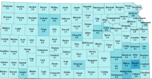 Kansas Unemployment by County for April