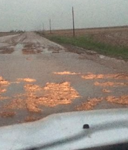 Flooded roads in NW Kansas on Thursday-photo Cheyenne Co. Sheriff