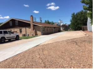 Apartment complex parking lot at 3900 Forest Avenue.