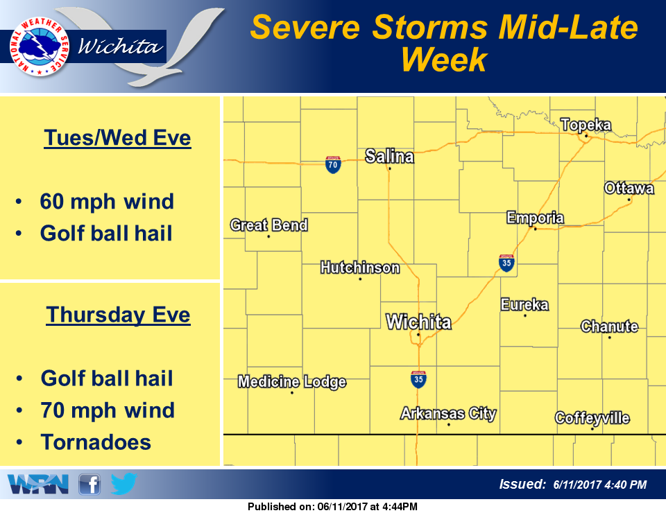 Severe weather possible later this week across central Kansas The