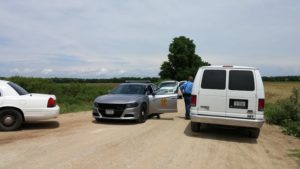 Edge of perimeter of search at Simpson and Schippel Road Thursday afternoon.