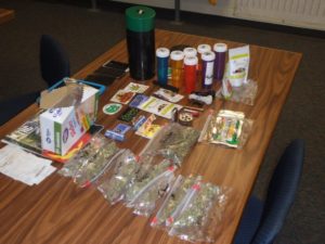 Items seized in a drug arrest on I-70 early Saturday morning (Photo: Saline County Sheriff)