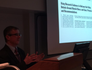 Joshua Horwitz, executive director of the Coalition to Stop Gun Violence, proposed methods for reducing gun violence in Kansas at KU Medical Center on Monday. ALEX SMITH / KCUR