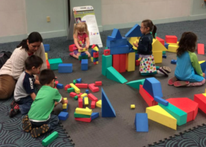 Photo by Topeka USD 501 The Topeka USD 501 Parents as Teachers program plans to continue to offer events like Blockfest, shown here, to any parents with young children who want to participate. But funding reductions mean the number of events may be reduced.