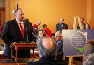 Photo by Susie Fagan/KHI News Service File David Jordan, left, executive director of the Alliance for a Healthy Kansas, says a series of meetings across the state are designed to inform voters about the economic and health benefits of expanding eligibility for Medicaid.