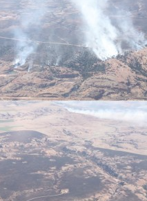 Photos by Jason Hartman, Kansas Forest Service. Authorities say 397,420 acres burned in Kansas and Oklahoma.