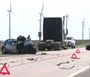 Accident scene on Tuesday- photo courtesy KWCH
