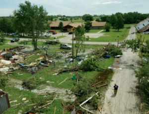 Storm damage in Greenwood County photo Westar Energy via National Weather Service