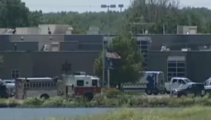Law enforcement officials at the jail on Sunday-photo courtesy KWCH