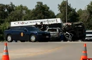 Fatal accident on Friday afternoon near Mount Hope- photo courtesy KWCH