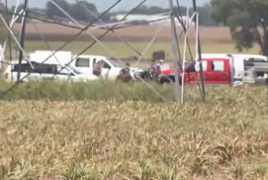 Investigators at the scene of the Hot Air Balloon crash in Texas- image courtesy KVUE TV