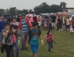 Thousands lined up in the rain on Saturday- photo Convoy of Hope