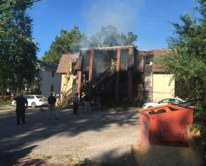 Fatal Monday morning apartment building fire-photo by Phil Anderson courtesy Topeka Capitol Journal