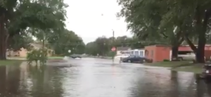 Street were flooded on Monday in Great Bend- courtesy photo