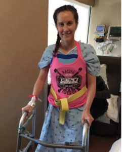 After enduring a tragic crash and spinal fusion surgery, Elyse McKinnon faced a long recovery. CREDIT MCKINNON MOTORSPORTS