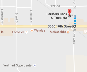 The bank is a very short distance from Walmart