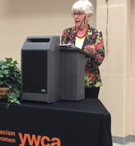 Former Kansas Insurance Commissioner Sandy Praeger, speaking at the Topeka YWCA on Wednesday, said that elected officials who ignore problems with the Affordable Care Act and advocate for its repeal aren't being realistic. JIM MCLEAN / HEARTLAND HEALTH MONITOR