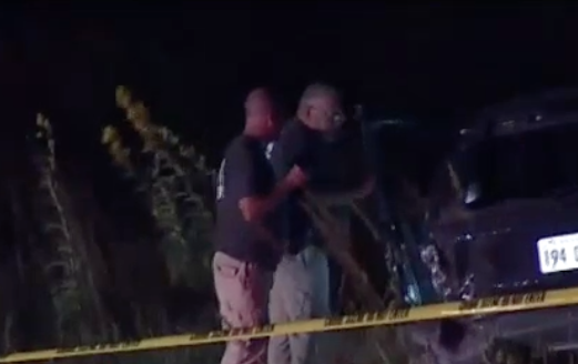 Law enforcement authorities at the scene of Thursday night's shooting Photo Courtesy KWCH