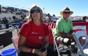 Linda Elvin, left, and her husband Brian watch as a plane goes by during the Reno National Championship Air Races at Stead Airport on Sept. 17, 2015-Photo by Jason Bean courtesy Reno Gazette-Journal