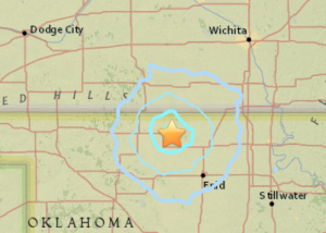USGS image of Monday evening quake