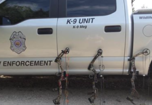 Kansas Game Warden seized the bows that were hidden.-photo KDWP&T Game Wardens