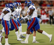 The Kansas defense ranks third in the country with 9.8 tackles-for-loss per game, totaling 39 through the first four contests.-photo Univ. of Kansas Athletics