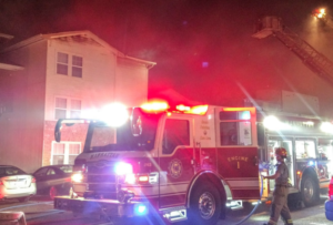 Fire crews on the scene of Monday's fire in Manhattan-photo courtesy Manhattan Fire Department