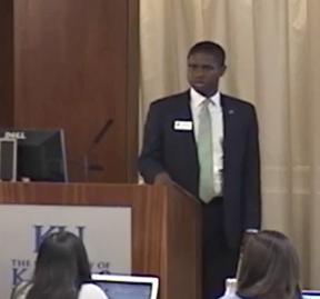 KU Student Body President Stephonn Alcorn during the Oct. 19 meeting