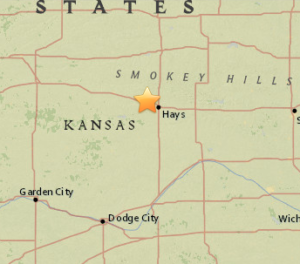 USGS earthquake location map