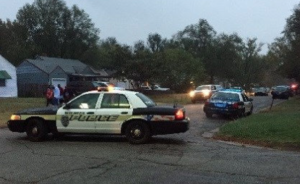 Police on the scene of Monday's shooting -photo courtesy KAKE