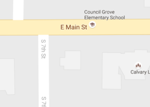 7th Street and Main in Council Grove, location of Thursday morning shooting-google map