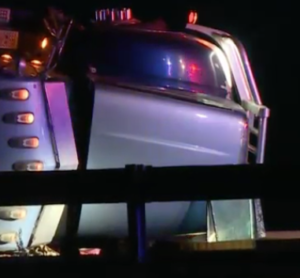 Semi accident on Thursday on the Kansas Turnpike-photo courtesy KWCH