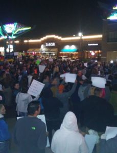 Demonstrators on Friday night in Wichita