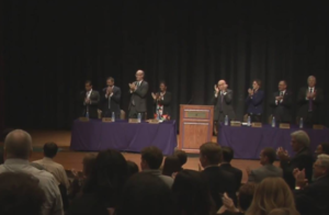 Regents applaud their choice during Tuesday meeting