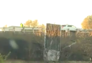 Tuesday morning accident and fire-photo courtesy KWCH