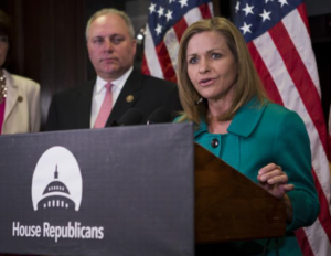 U.S. Rep. Lynn Jenkins, right, pushed for several provisions in the 21 Century Cures Act, which passed the U.S. House of Representatives on a 392-26 vote Wednesday night. Those provisions include $15 million in federal grants each year until 2022 to train police officers and other first responders in dealing with people in mental health crisis.