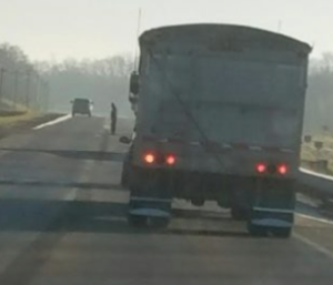 Traffic backed up near the scene of Monday's fatal crash