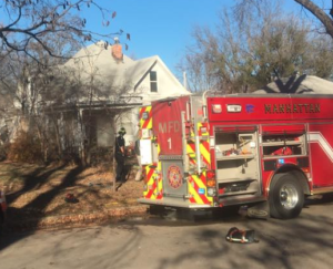 Monday fire in Manhattan- photo courtesy Manhattan Fire Dept.