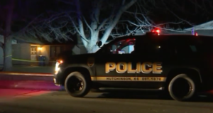 Police on the scene of Tuesday's shooting in Hutchinson-photo courtesy KWCH