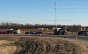 First responders on the scene of Thursday's fatal accident-photo courtesy KWCH
