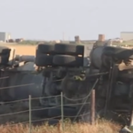 Kansas man flown to a hospital after semi rolls