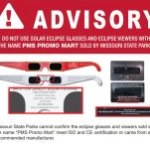 Advisory issued to avoid certain solar eclipse glasses