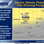 Isolated to widely scattered thunderstorms possible this evening