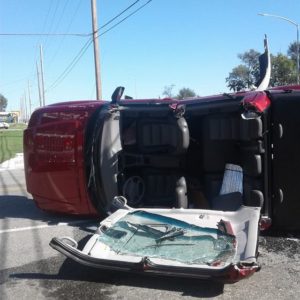 The driver of this Ford Explorer was extricated after a two vehicle accident Tuesday morning (Photo Courtesy of Kari Stanley)